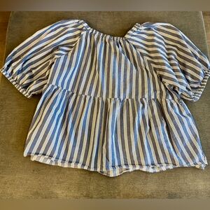 Old Navy Blue and White Striped Blouse